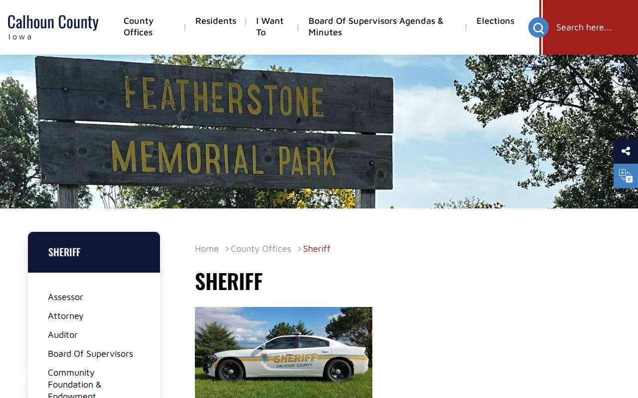 Calhoun County official sheriff arrest record contact page
