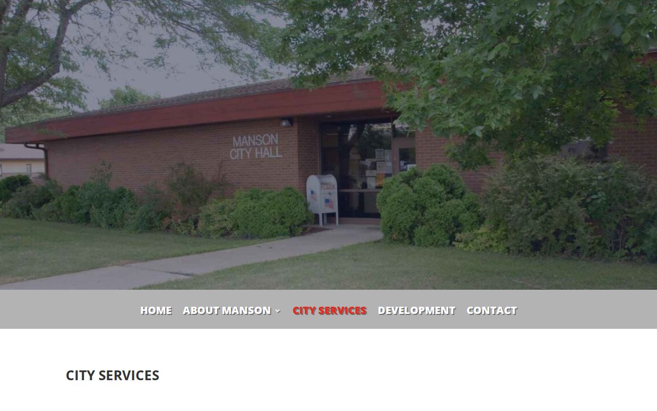Official Manson city police services webpage